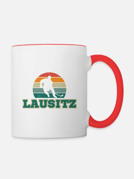 Lausitz, meine Stadt! - Tasse zweifarbig - Weiß/Rot