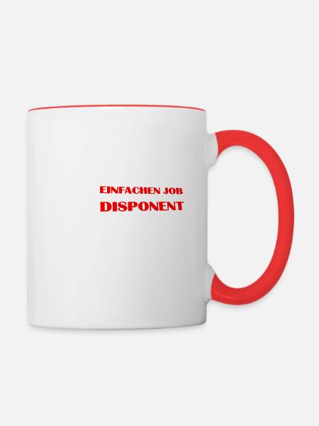 LKW Fahrer lustiger Disponent Spruch - Job - Tasse zweifarbig - Weiß/Rot