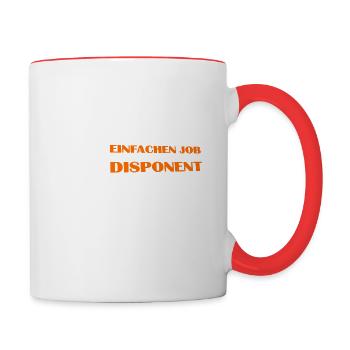 LKW Fahrer lustiger Disponent Spruch - Job - Tasse zweifarbig - Weiß/Rot - Rechts