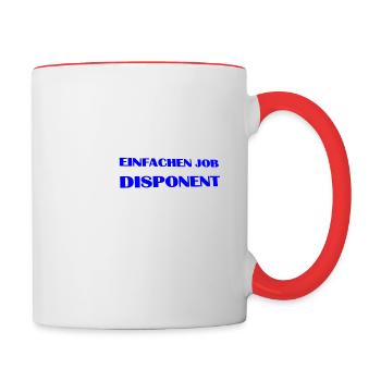 Trucker Brummi Fahrer Disponent Spruch Zugmaschine - Tasse zweifarbig - Weiß/Rot - Rechts