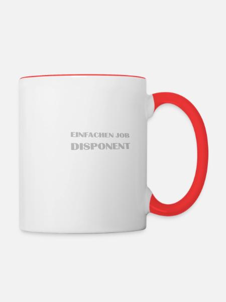 Disponent Spruch mit Zugmaschine - LKW Fahrer - Tasse zweifarbig - Weiß/Rot