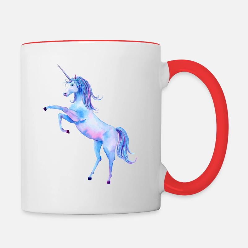 Licorne / licorne 20 5 - Mug contrasté - blanc/rouge
