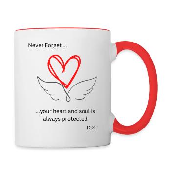 Never forget... - Tasse zweifarbig - Weiß/Rot - Rechts