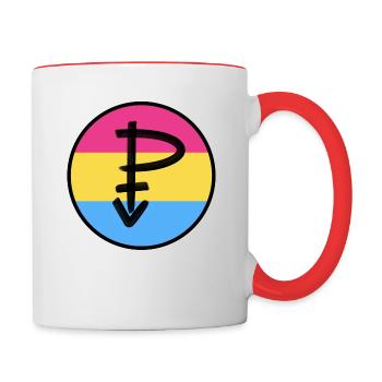 Emblem Pansexuell - Tasse zweifarbig - Weiß/Rot - Rechts