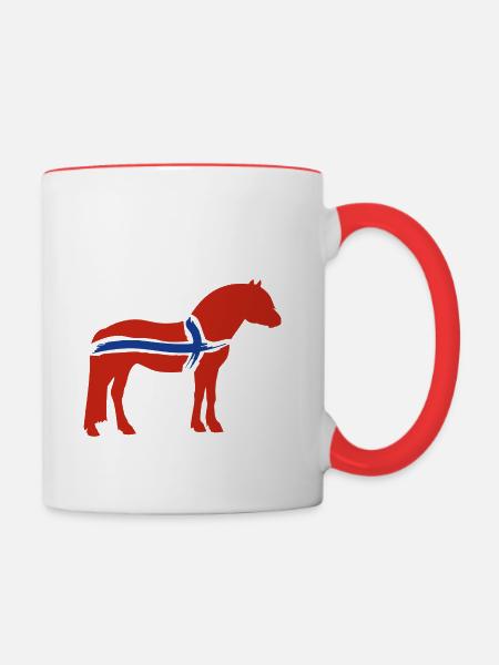 Drapeau du fjord - Mug contrasté - blanc/rouge