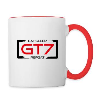 Eat, Sleep ... - Tasse zweifarbig - Weiß/Rot - Rechts