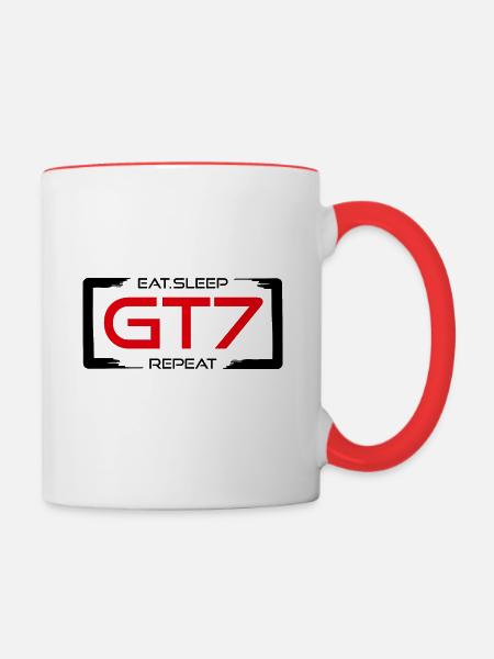 Eat, Sleep ... - Tasse zweifarbig - Weiß/Rot