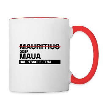 Ostthüringen Merch - Hauptsache Jena - Tasse zweifarbig - Weiß/Rot - Rechts