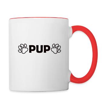 pup pfoten - Tasse zweifarbig - Weiß/Rot - Rechts