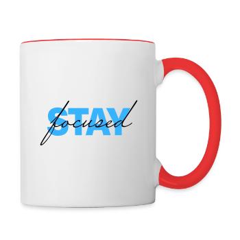 stay focused - Tasse zweifarbig - Weiß/Rot - Rechts