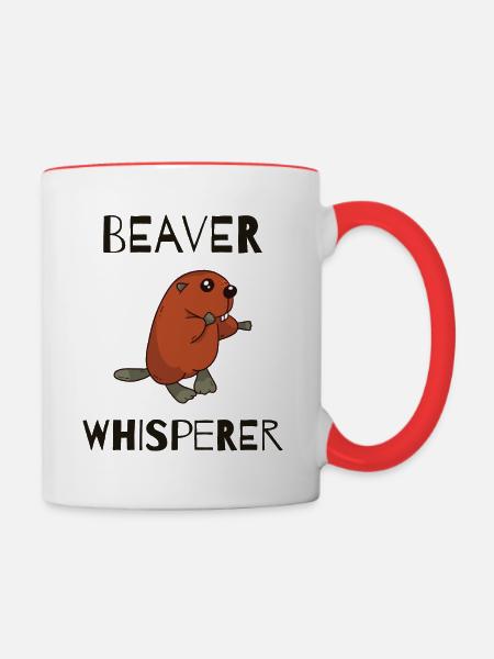 BEAVER: Beaver Whisperer - Tasse zweifarbig - Weiß/Rot