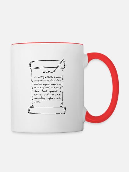 WRITER: Writer Definition - Tasse zweifarbig - Weiß/Rot