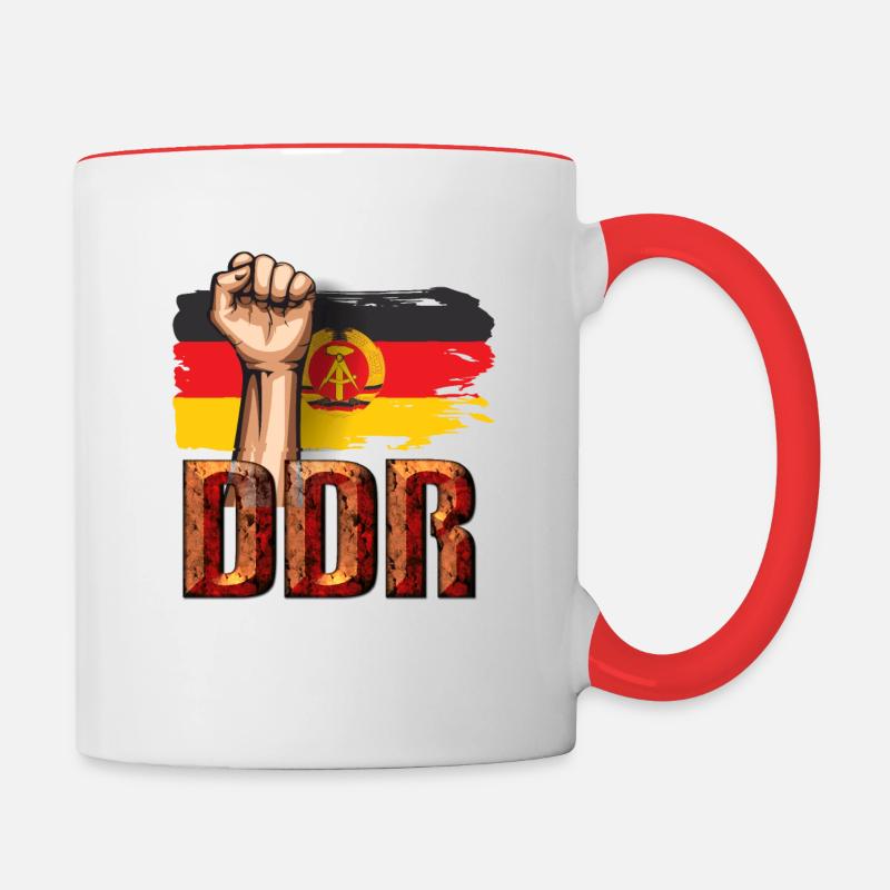 DDR faust Arbeiterkampf - Tasse zweifarbig - Weiß/Rot