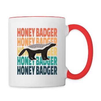 Miel Blaireau Rétro - Mug contrasté - blanc/rouge - Droite