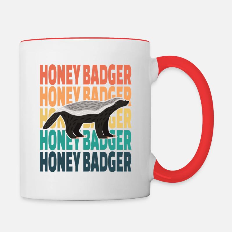 Miel Blaireau Rétro - Mug contrasté - blanc/rouge
