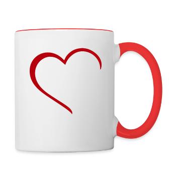 Berlin mit Herz - Meine Stadt - I Love Loving - Tasse zweifarbig - Weiß/Rot - Rechts