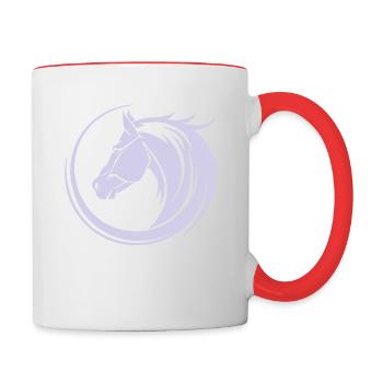 Cheval Tête d’équitation Équitation Sport équestre Cavalier Tribal - Mug contrasté - blanc/rouge - Droite