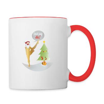 Yoga Shirt Weihnachten Say Ho, Nikolaus, Santa - Tasse zweifarbig - Weiß/Rot - Rechts