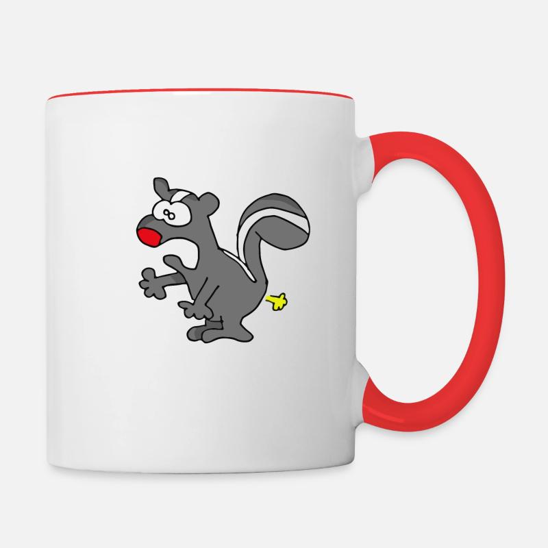 Farting Skunk - Contrasting Mug - white/red