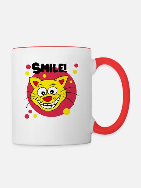 Smile! - Tasse zweifarbig - Weiß/Rot
