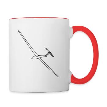 Segelflugzeug Segelfliegen Segelflieger - Tasse zweifarbig - Weiß/Rot - Rechts