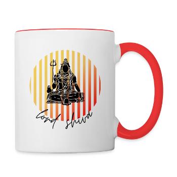 Shiva Lord Hindouisme Yoga Yogi Inde - Mug contrasté - blanc/rouge - Droite