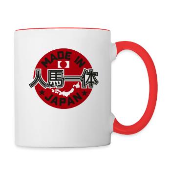Made in Japan JDM Drift Car Tuning Rising Sun - Tasse zweifarbig - Weiß/Rot - Rechts