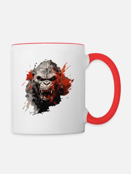 Ape Head - Tasse zweifarbig - Weiß/Rot