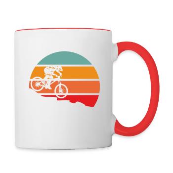 VTT Descente VTT Rétro Fahrrad Biking - Mug contrasté - blanc/rouge - Droite