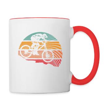 VTT VTT Rétro Fahrrad Biking - Mug contrasté - blanc/rouge - Droite