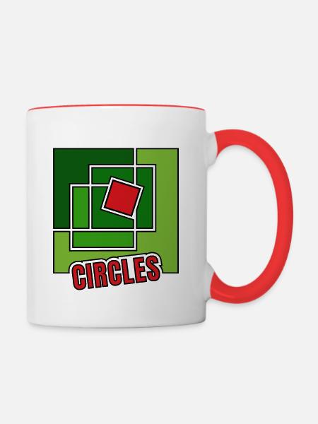 Grüne Abstraktion mit Drehung - Tasse zweifarbig - Weiß/Rot