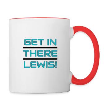 Lewis Team Radio Rennen Motorsport Sieg Geschenk - Tasse zweifarbig - Weiß/Rot - Rechts