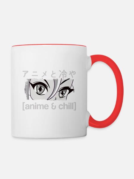 Anime & Chill Kanji - Contrasting Mug - white/red