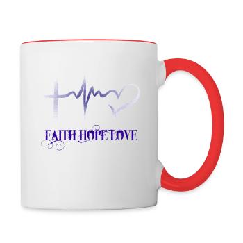 Faith Hope Love - Contrasting Mug - white/red - Right