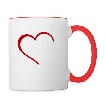 Münster avec cœur - Ma ville - J’aime - Mug contrasté - blanc/rouge - Droite