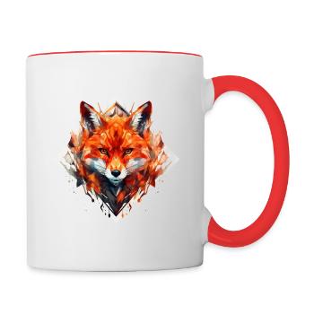 Geometrical Fox on Fire - Contrasting Mug - white/red - Right