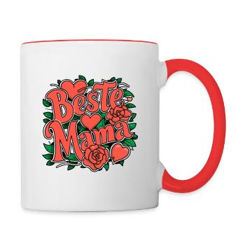Mama - Tasse zweifarbig - Weiß/Rot - Rechts