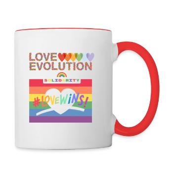 LOVE EVOLUTION - Mug contrasté - blanc/rouge - Droite
