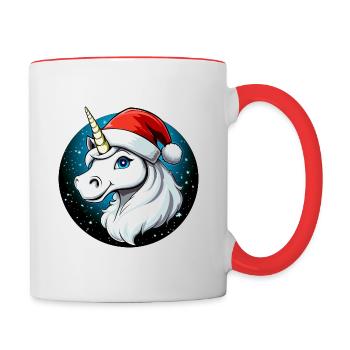 Christmas Unicorn - Contrasting Mug - white/red - Right