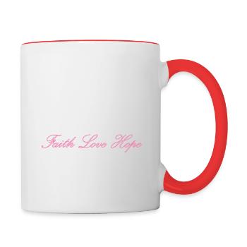 Foi Espérance Amour ! Pour tous - Mug contrasté - blanc/rouge - Droite