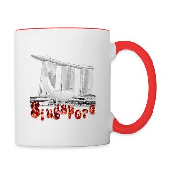 MARINA BAY SABLES - Mug contrasté - blanc/rouge - Droite