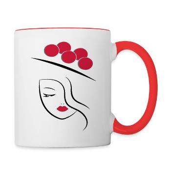 Schwarzwald Mädle ohne Schriftzug - Tasse zweifarbig - Weiß/Rot - Rechts