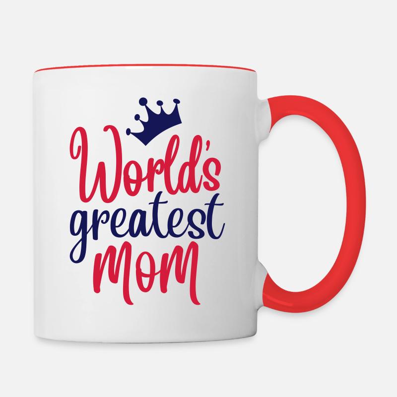 beste Mama der Welt weltbeste Mutter Muttertag - Tasse zweifarbig - Weiß/Rot