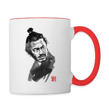 Toshiro Mifune: un grand acteur japonais - Mug contrasté - blanc/rouge - Droite