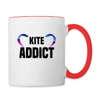 Kite Addict - Mug contrasté - blanc/rouge - Droite