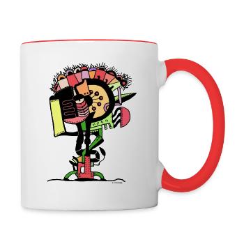 Plante pensée n°3 "Pensidonie Aromatique" - Mug contrasté - blanc/rouge - Droite