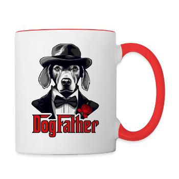 Dog Father, Mafia, Don - Tasse zweifarbig - Weiß/Rot - Rechts