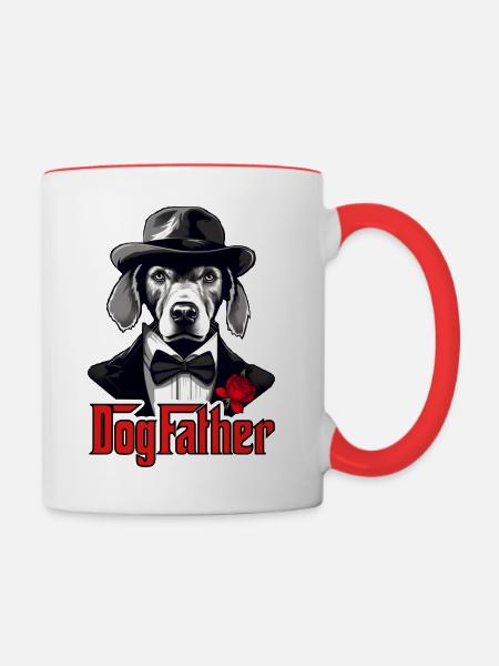 Dog Father, Mafia, Don - Tasse zweifarbig - Weiß/Rot