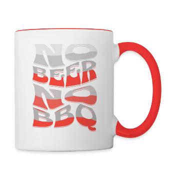 KEIN BIER, KEIN GRILLEN - Tasse zweifarbig - Weiß/Rot - Rechts