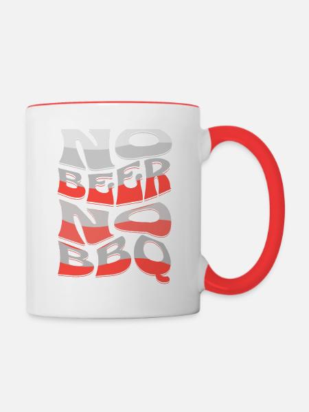 KEIN BIER, KEIN GRILLEN - Tasse zweifarbig - Weiß/Rot